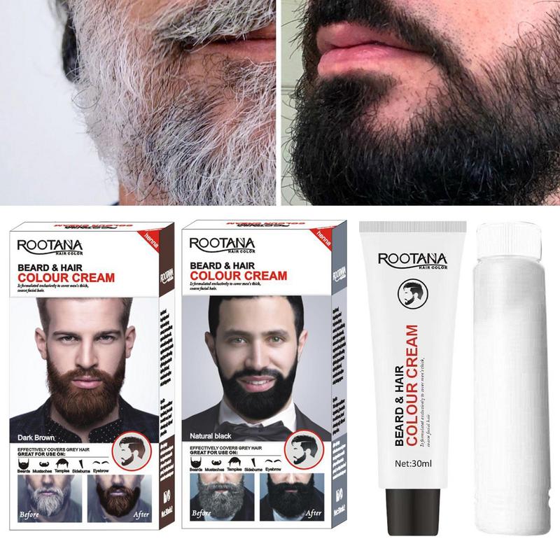 Hair Care Lotion - 2Pcs/Set Men Efficient Beard Black Dye