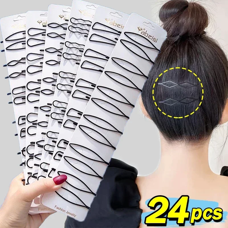 Bobby Pin Bulk - 3/24pcs Black Simple Bobby Hairpins Women