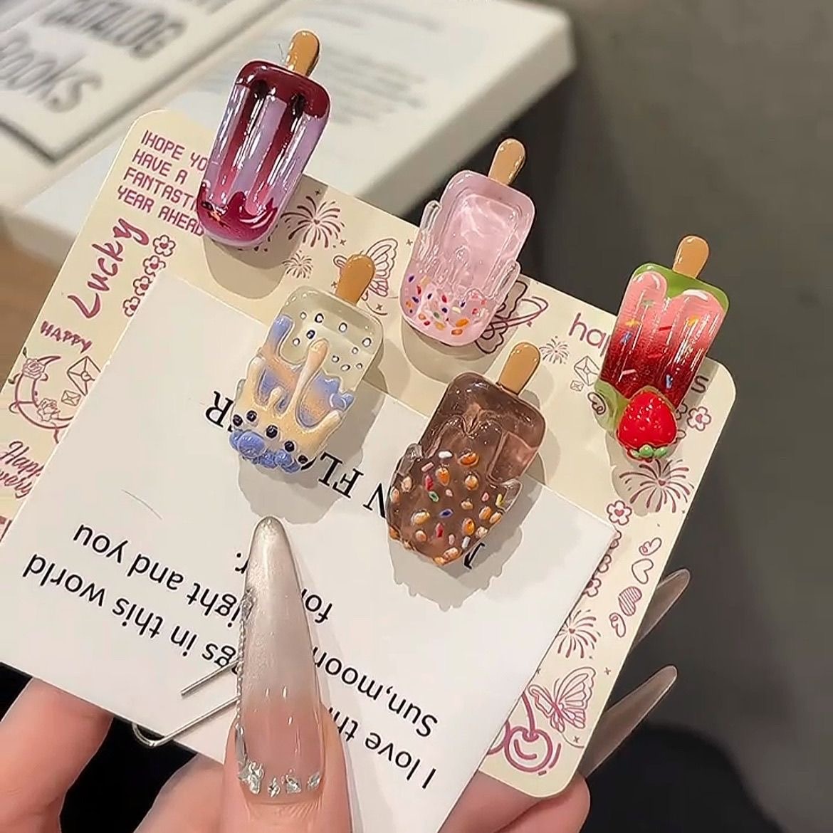 Hair Care Lotion - 5PCS Mini Ice Cream Hair Clips