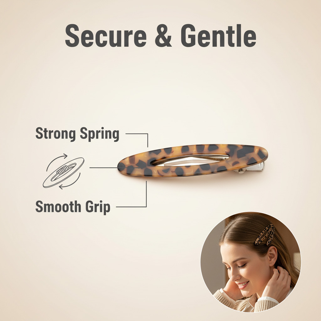 2pcs/Set Elegant Acetate Oval  - đánh giá và giá Bobby Pin Bulk