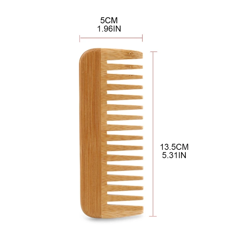 Natural Bamboo Wide Toothed Co - đánh giá và giá Detangling Wide Comb