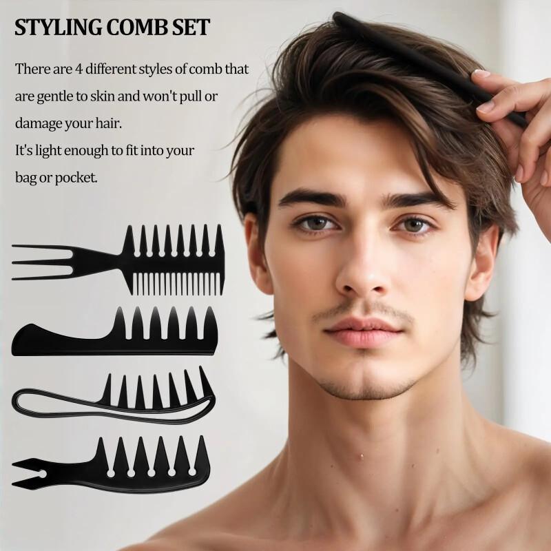 4Pcs Styling Comb Set for Men  - đánh giá và giá Detangling Wide Comb
