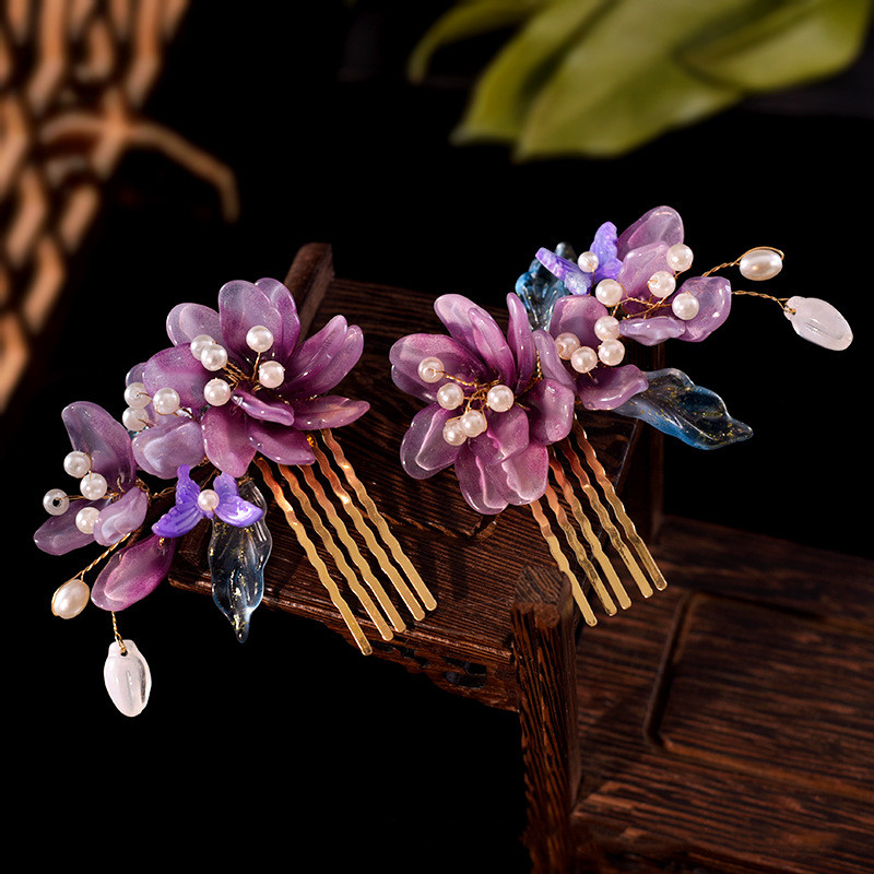 Chinese Glazed Flower Hairpin  - đánh giá và giá Hair Care Japanese