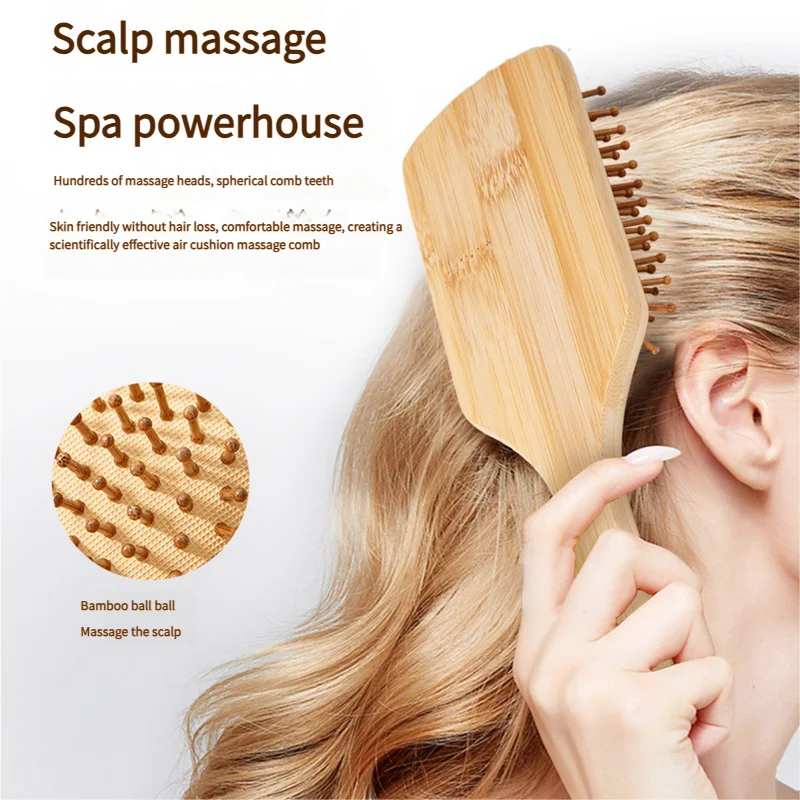 Bamboo Hair Brush Women Stylin - đánh giá và giá Detangling Wide Comb
