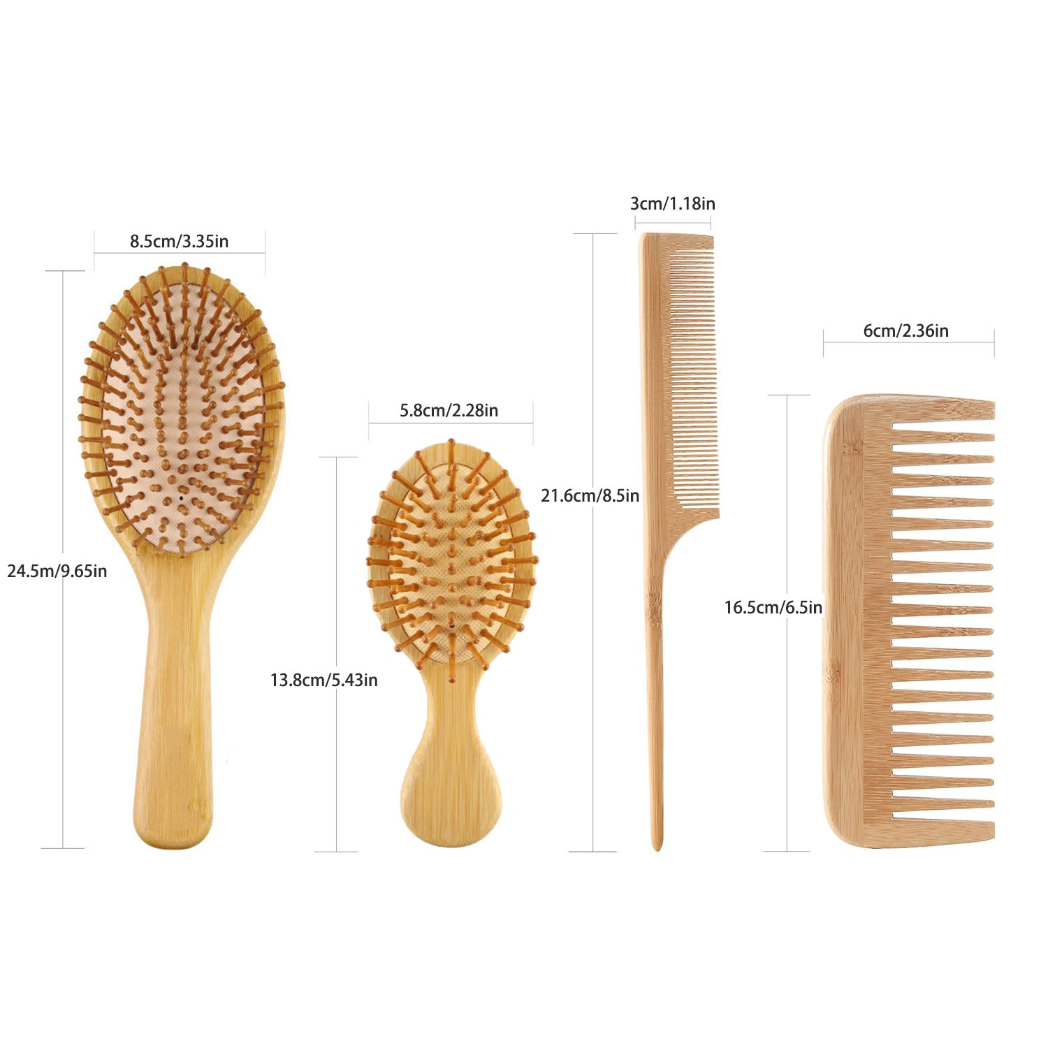 Bamboo Hair Brush Comb Set for - đánh giá và giá Detangling Wide Comb