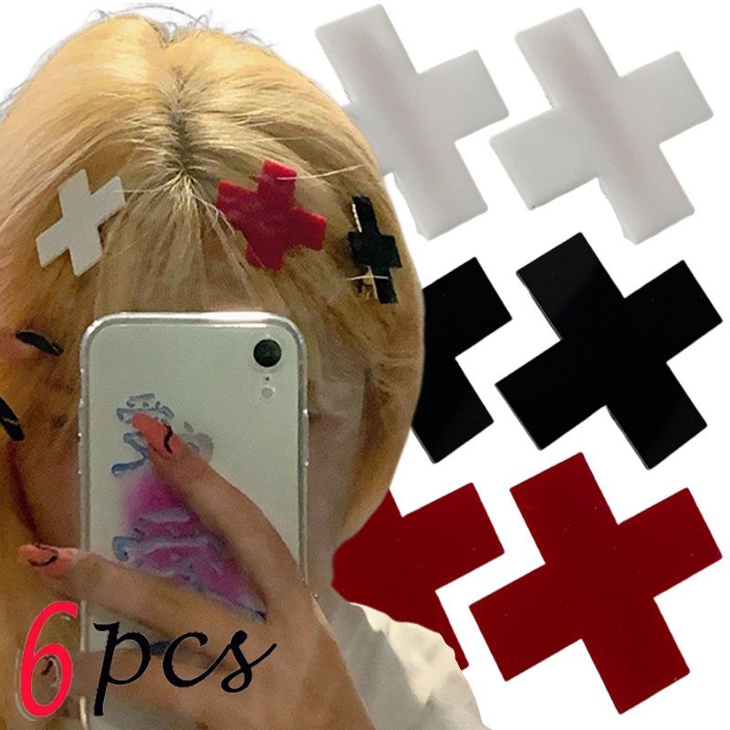 Y2K Red Cross Hair Clip Punk G - đánh giá và giá Bobby Pin Bulk