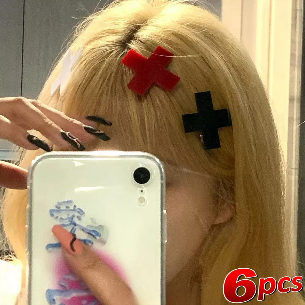 Y2K Red Cross Hair Clip Punk G - đánh giá và giá Bobby Pin Bulk