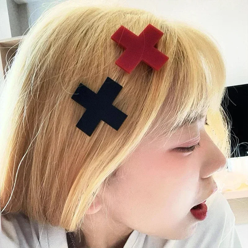 Y2K Red Cross Hair Clip Punk G - đánh giá và giá Bobby Pin Bulk