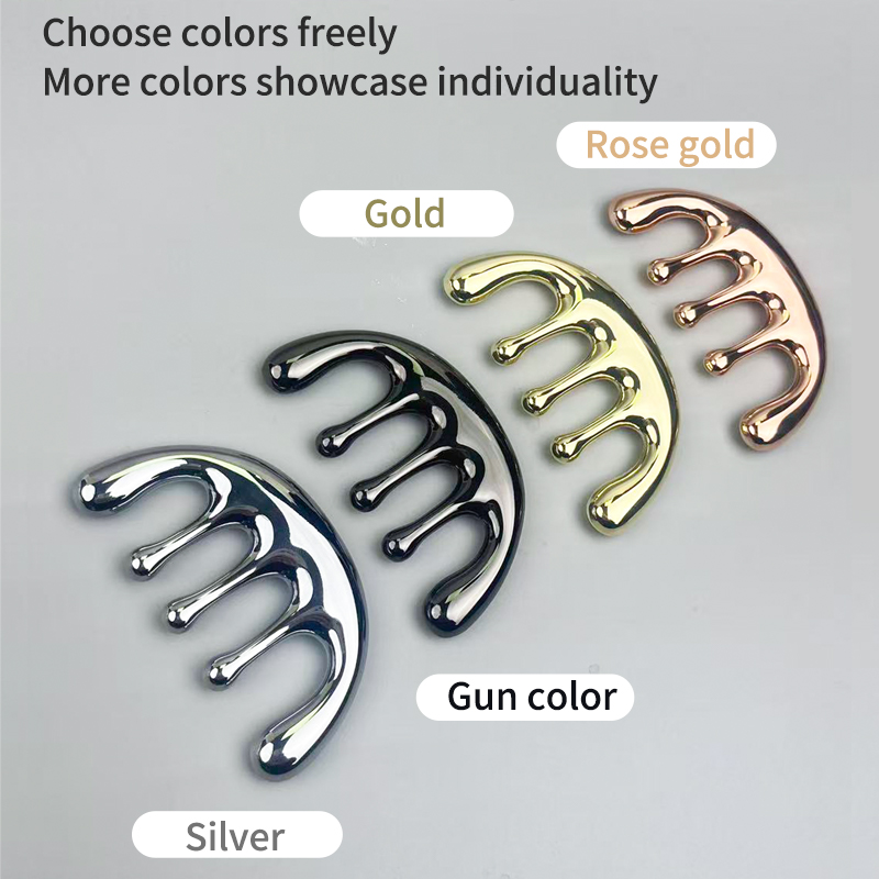 1pc Five-tooth Metal Massage C - đánh giá và giá Detangling Wide Comb